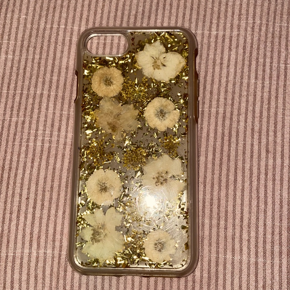 Hard Shell iPhone Case with real flowers